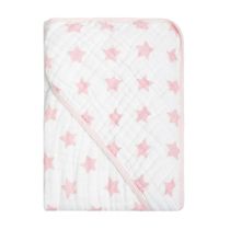 Toalha De Banho Soft Com Capuz Estampada Star Rosa Papi