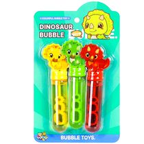 Kit 3 Tubos de Fazer Bolinhas de Sabão Dinossauro Triceratops Colorido Infantil