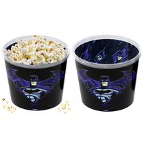 2 Potes para Pipoca Infantil do Batman Original Balde Oval Estampado Original 2.1L