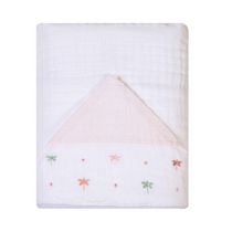 Toalha De Banho Infantil Com Capuz Libélula Rosa 90x75Cm