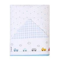 Toalha De Banho Infantil Com Capuz Carrinho Azul 90x70Cm