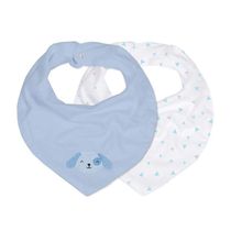 Kit Babador Bandana Bebê Com 2 Pçs Cachorrinho Azul Papi