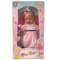 Boneca Meu Bebê Negro - Vestido Rosa Corações - Estrela