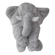 Almofada Travesseiro Bebê Elefante  Pelúcia Gigante Cinza 80cm