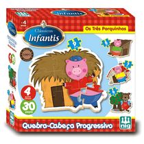 Puzzle Progressivo - Os Três Porquinhos  - Nig Brinquedos