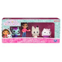 4 Bonecos Gabby, Pandy, Mercat e Cakey - Gabby's Dollhouse