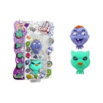 2 Bonecos Bebê Lilás e Gato Verde - Splats Head Mini