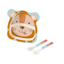 KIT ALIMENTAÇAO INFANTIL COM 3 PEÇAS  LEÃO - ZOOP TOYS