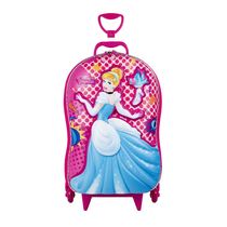 Mochila de Rodinhas 3D Maxtoy Princesa Cinderela Rosa