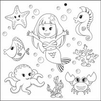 Tela Pinta e Apaga Sereia Kit Pintura - BATEBUMBO