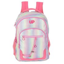 Mochila De Costas UP4YOU Arco Iris Brilhante Pink Luxcel