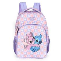 Mochila De Costas Stitch E Angel Abracados Lilas Luxcel