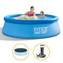 Piscina Inflável Easy Set 3.077 Litros com Bomba de Inflar + Capa Intex