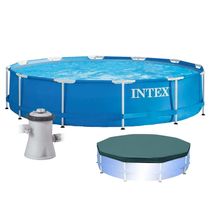 Piscina Intex 4.485 Litros Estrutural Azul Capa Bomba Filtrante 110v