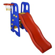 Escorregador Infantil 4 Degraus Playground Plástico + Cesta de Basquete Importway