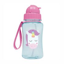 Garrafinha com Canudo 400 Ml Animal Fun Unicornio Buba