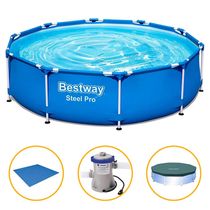 Piscina Estrutural 6.473 Litros + Filtro 220v + Capa + Forro Bestway