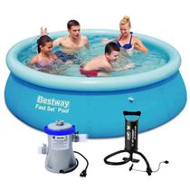 Piscina Inflável Fast Set 5377 Litros com Filtro e Bomba Manual Bestway 220v