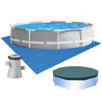 Piscina Intex 4.485 Litros Estrutural Prism Capa Bomba Filtrante 220v Forro Intex