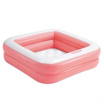 Piscina Inflável Infantil Quadrada com Base Inflável 57 Litros Intex Rosa Claro