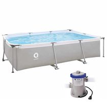 Piscina Estrutural Retangular 3701 Litros com Bomba Filtrante Avenli Jilong 220v