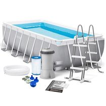 Piscina Estrutural Retangular 10.874 Litros Completa com Bomba Filtrante 110v - Intex