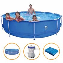 Piscina Estrutural Armação 6125 Litros Filtro Capa e Forro Avenli Jilong 110v