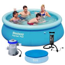 Piscina Inflável Fast Set 5377 Litros com Filtro Capa e Bomba Manual Bestway 110v