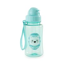 Garrafa Escola 350ML Urso Polar com Canudo Azul