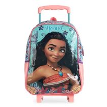 Mochila Feminina de Rodinhas Infantil Escolar Moana Azul