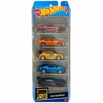 Carrinhos Hot Wheels Nightburnerz HTV43 c/ 5 Carros - Mattel