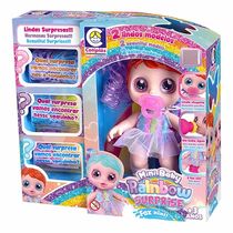 Boneca - Mini Baby Rainbow Surprise - Faz Xixi com Mechas Lilás - Cotiplás