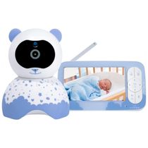 Babá Eletrônica SoyMomo com Câmera HD, Monitor, Áudio Bidirecional e Sensor de Temperatura, Azul