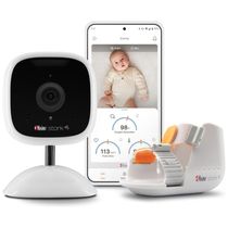 Babá Eletrônica Inteligente Monitora e Fornece Dados de Saúde, Áudio e Video via APP, Inclui Bota Stork, Masimo Stork Vitals