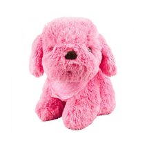 Cachorro Pelúcia Rosa Sentado Bandana Pescoço 22cm