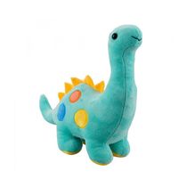 Dinossauro Pelúcia Verde Aquático Bolinhas Coloridos 26cm