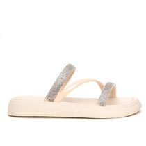 Rasteira Infantil Luelua Flat Strass Branco