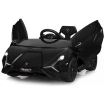 Lamborghini Carro, Carrinho Elétrico Infantil a Bateria 12V 1 Assento com 3 Velocidades Luz LED e Suspensão de Mola, INFANS, Preto