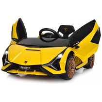 Carro, Carrinho Lamborghini Elétrico Infantil a Bateria 12V 1 Assento com 3 Velocidades Luz LED e Suspensão de Mola, Amarela, INFANS, Amarelo