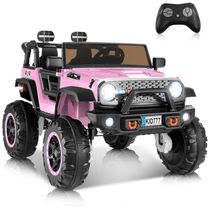 Carro Elétrico Infantil, Jeep 4x4 com Controle Remoto, 2 Lugares, Música via Bluetooth e Luzes LED, 24V, Hikole, Rosa