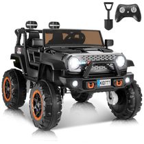 Carro Elétrico Infantil, Jeep 4x4 com Controle Remoto, 2 Lugares, Música via Bluetooth e Luzes LED, 24V, Hikole, Preto