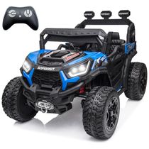 Carro Elétrico Infantil, Jeep 4X4 com Controle Remoto, Cinto de Segurança Ajustável, Luzes LED Brilhantes e Portas Duplas com Trava, 24V, Sopbost,