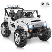 Carro Elétrico Infantil, Jeep com Controle Remoto, 2 Lugares Assento Extra Largo, Rodas com Maior Durabilidade e Luz LED, 24V, Hikole, Branco