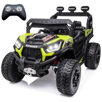 Carro Elétrico Infantil, Jeep 4X4 com Controle Remoto, Cinto de Segurança Ajustável, Luzes LED Brilhantes e Portas Duplas com Trava, 24V, Sopbost,