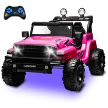 Carro Elétrico Infantil, Jeep Off-Road com Controle Remoto, 2 Lugares, Luz LED, Portas USB e MP3 Player, 24V, XVD, Rosa