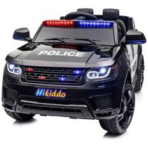 Carro Elétrico Infantil de Polícia com Controle Remoto, 3 Velocidades, Cintos de Segurança Ajustáveis, Sirenes, Alto-Falantes e Luzes Piscantes, 24V,