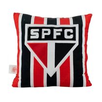 Almofada São Paulo Quadrada Escudo SPFC Tricolor 36x36cm