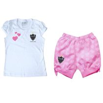 Conjunto Bebê Atlético MG Rosa Oficial - Torcida Baby