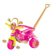 Triciclo Motoca Infantil Com Empurrador Dino Rosa Magic Toys