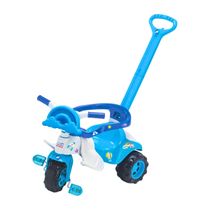 Triciclo Infantil Motoca Empurrador Raibow Azul Magic Toys